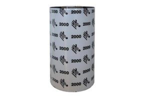 Zebra 02000GT11030 Cinta de cera 2000 negra 110 mm x 300 m, núcleo 1 pulgada, con muescas, 24/caja