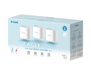 Sistema mesh D-Link EAGLE PRO AI M15 Wi-Fi 6 AX1500 pack de 3 cobertura hasta 500 m2