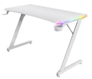 Trust Gaming GXT 709W Luminus mesa gaming blanca RGB 120x60x74 cm, 10 modos LED, hasta 150 kg