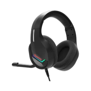 Audifonos Marvo Tactic 40 H8618 BK negro, tela tejida transpirable, 50 mm, LED RGB