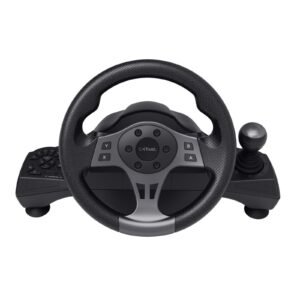 Trust GXT 289 Movi volante con pedales, vibración y 900° virtual, para PC/PS4/Xbox/Switch
