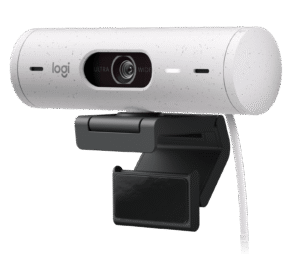 Logitech Brio 500 Webcam Full HD 1080p con Corrección de Luz, Encuadre Automático y USB-C - Blanco