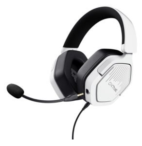 Trust GXT492W Carus auriculares gaming blanco, drivers 50 mm, cable 3,5 mm, micrófono desmontable