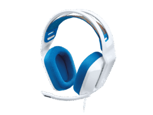 Logitech G335 audifonos gaming alambricos blancos, driver 40 mm, microfono flip-to-mute, jack 3.5 mm