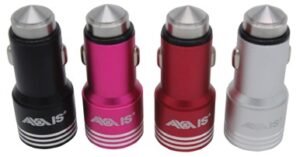 Cargador USB para carro AXXIS AXX-AC-CM21 doble puerto 2.1A, entrada DC 12-24 V, metal ligero