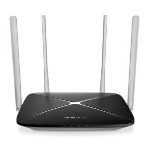 MERCUSYS AC12 Router Inalámbrico AC1200 Dual Band 2.4GHz 300Mbps y 5GHz 867Mbps, 4 Antenas 5dBi