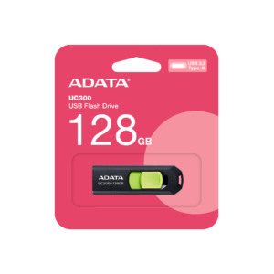 ADATA UC300 Pen Drive 128GB USB-C USB 3.2 Gen1 hasta 5Gbps Negro/Verde Conector Retráctil