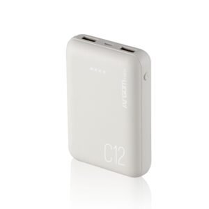 Power Bank ARGOMTECH C12 ARG-PB-1138 12000mAh, 2 puertos USB, indicador LED, Blanco