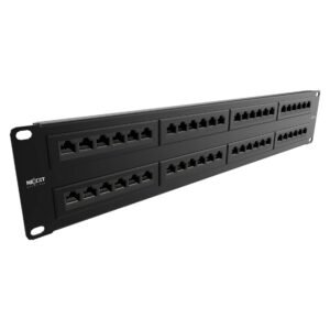 Nexxt AW190NXT11 Patch Panel Cat.5E 48 puertos 2U para rack 19 pulgadas, tipo 110, sin blindaje