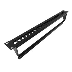Nexxt AW192NXT40 Patch Panel Modular 24 Puertos para Keystone RJ45, 1U, Rack 19 pulgadas, Acero