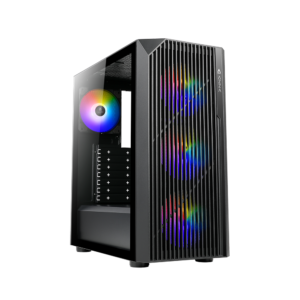 AZZA Source CSAZ-203A02 Gabinete ATX Mid Tower con vidrio templado, ARGB y Type-C