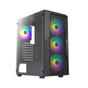 AZZA Fighter CSAZ-290 Gabinete ATX Mid Tower Negro con Vidrio Templado y 4 Ventiladores