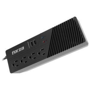 Forza FVR-1011USB Regulador automático de voltaje 1000VA/500W 115V, 4 salidas AC y 2 USB