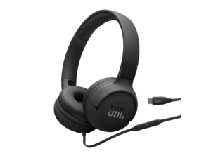Audífono JBL Tune 520C con micrófono y conexión USB-C, negro