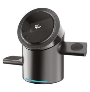 Klip Xtreme PowerDesk Spin KDC-400 Cargador inalámbrico 3 en 1 Qi2 15W con base giratoria