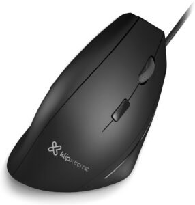 KlipXtreme Krest KMO-505 mouse vertical ergonómico USB alámbrico, 6 botones, 1000/1600 DPI