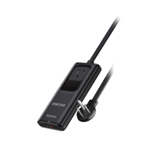 Forza PS-1100USBC Cargador GaN 100W con regleta NEMA 5-15R, 2 USB-C y 1 USB-A