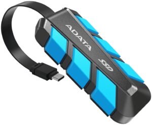 ADATA SC740 SC740-1000G-CBU SSD externo 1TB USB 3.2 Gen2 1050/1000 MB/s con cable USB-C integrado Azul
