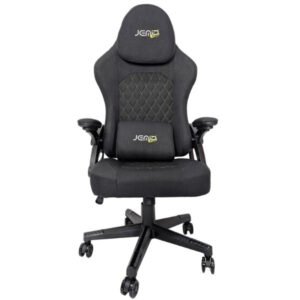 Silla gamer Jemip Gaming Back to Office 2.0 con masajeador y soporte de pies, negro