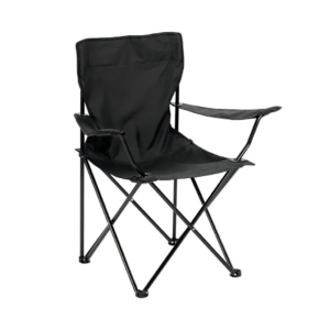 Silla de camping Astron ML04 negra, espalda reclinable, plegable con bolso protector