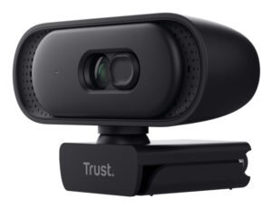 Trust Tomar 2K QHD webcam negra, 2560x1440 a 30 fps, USB-C/USB-A, tapa de privacidad
