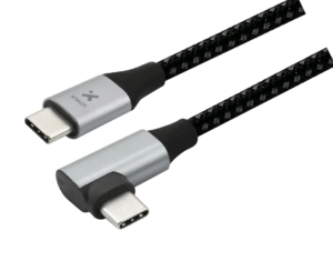 Xtech XTC-531 Cable USB-C a USB-C 2.0 con conector en L, 3 m, 480 Mbps, carga hasta 60 W