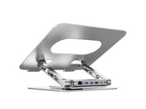 Astra Base Metalica para Portatil con Docking Station 6 en 1 (1*USB-C 3.0 + 1*HDMI 4K 60Hz + 2*USB-A 3.0 + 1*PD 100W + 1*RJ45 1000M)