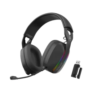 Audífonos Marvo HG9086W Pulz blancos inalámbricos, micrófono desmontable, RGB, batería 800 mAh